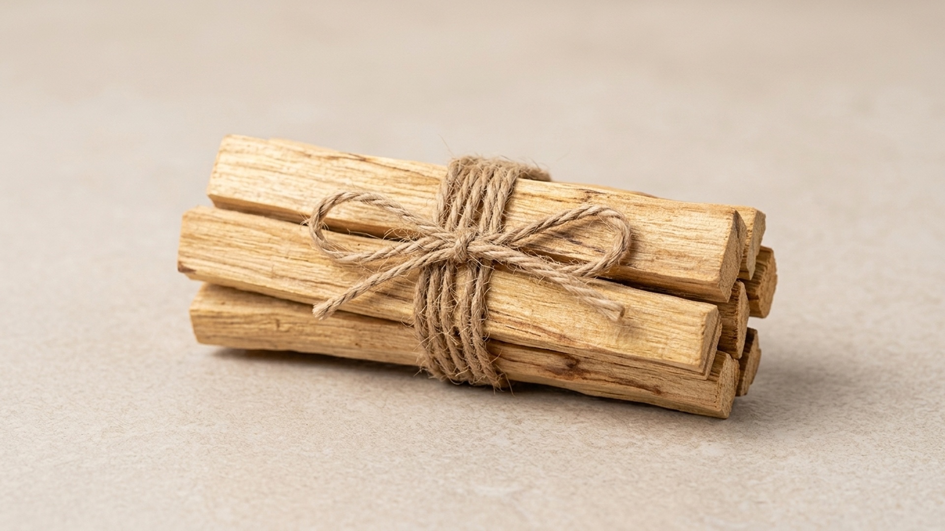 Palo Santo natural wood sticks bundled with jute rope for premium retail